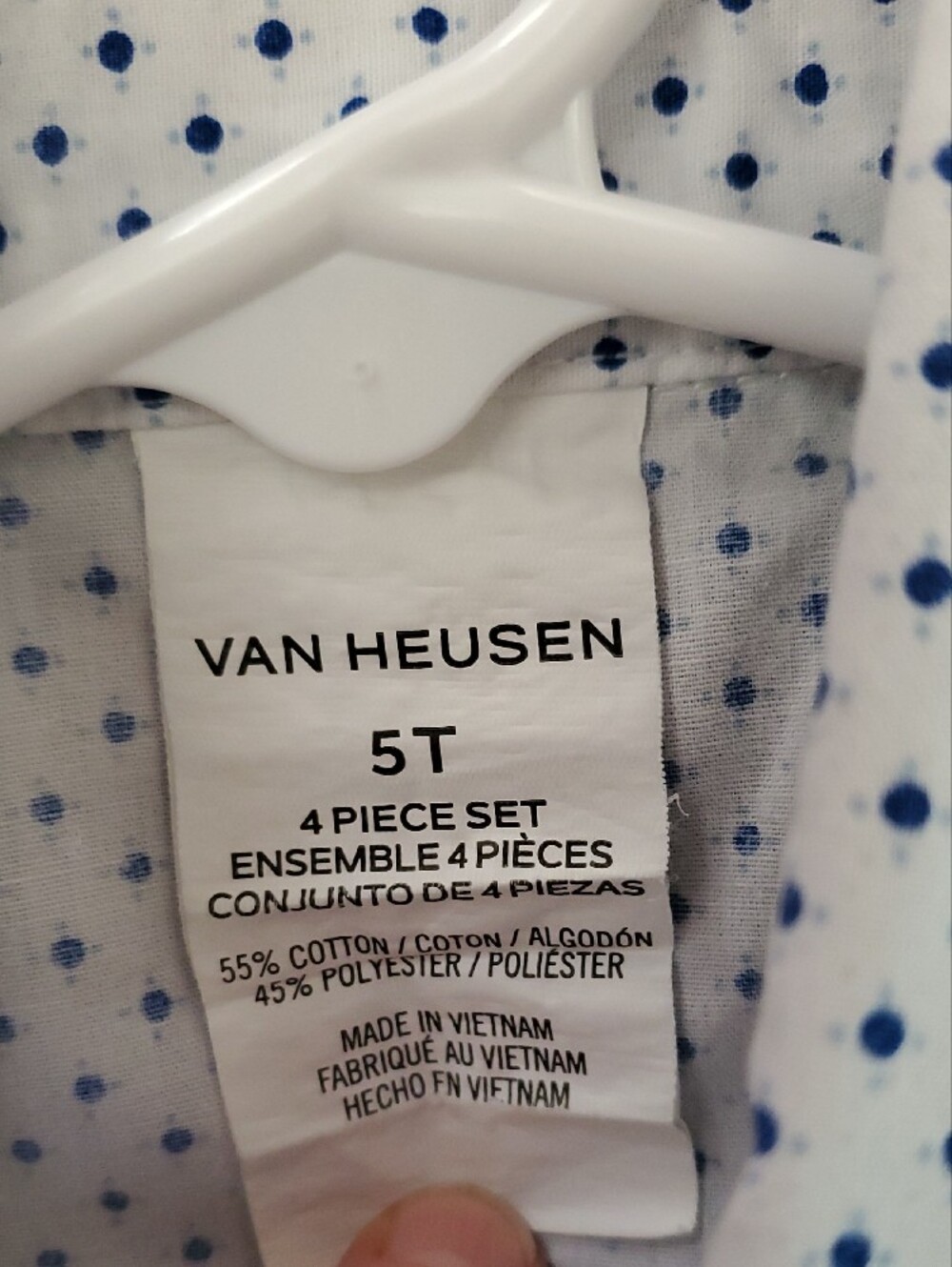 5T Van Heusen Navy Boys' 4 Piece, Dress, Vest, Pants, Shirt, & Bow Tie Set - Picture 2 of 3